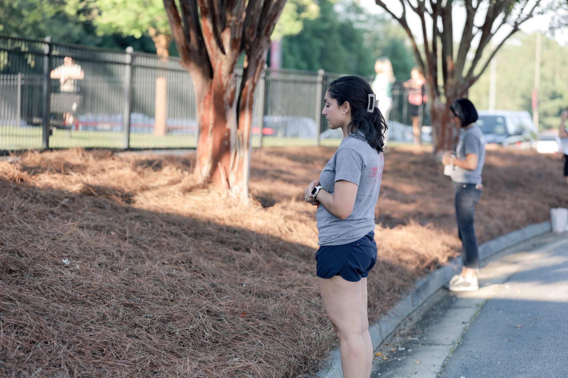 皇冠体育官网 faculty, staff, and families pray over our campus before school starts.